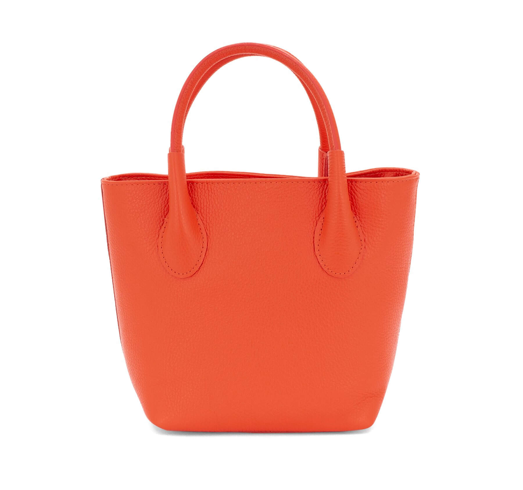 Italian Designer Leather Grab Bag - Swolit Domenico Dark Orange ...